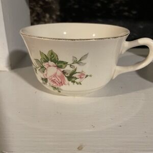 Canonsburg The Hallmark of Quality‎ 22kt Gold Trimmed Tea Cup w/ Pink Roses